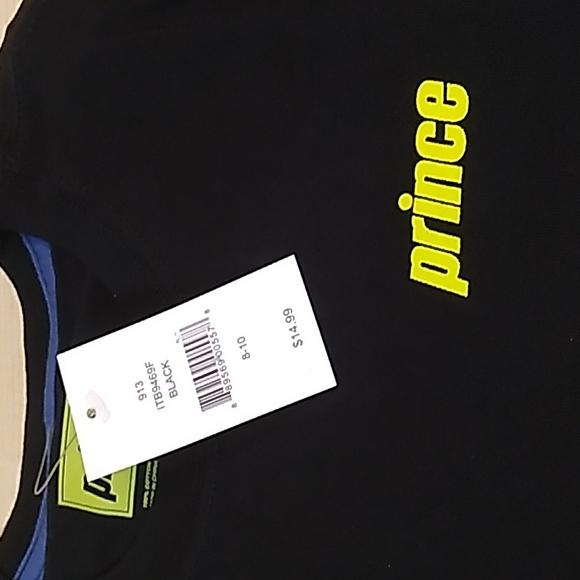 Saks 5th Ave Prince t-shirt in White & Blue size 8-10 S Boys 100% Cotton - Picture 4 of 8